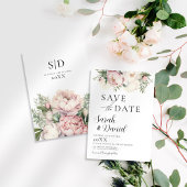 Save The Date Mariage Élégant Floral Rose Pêche