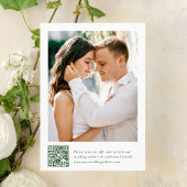 Save The Date Mariage élégant floral victorien code QR vert