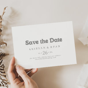 Save The Date Mariage Élégant Formel Minimaliste Horizontal