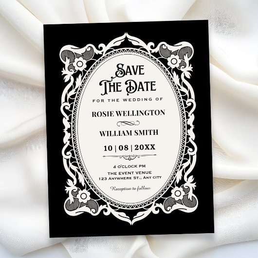 Save The Date Mariage élégant gothique