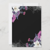Save The Date Mariage élégant gothique noir violet floral crâne (Dos)