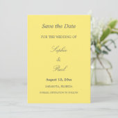 Save The Date Mariage élégant gris jaune Enregistrer la date (Debout devant)