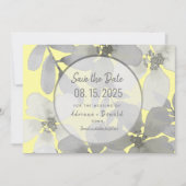 Save The Date Mariage élégant jaune et gris (Devant)