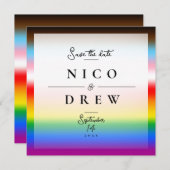 Save The Date Mariage élégant LGBTQ+ Progress Pride  (Devant / Derrière)
