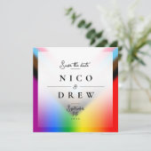 Save The Date Mariage élégant LGBTQ+ Progress Pride (Debout devant)