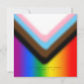 Save The Date Mariage élégant LGBTQ+ Progress Pride (Dos)