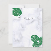 Save The Date Mariage Elégant Marbre Moderne Feuilles tropicaux, (Dos)
