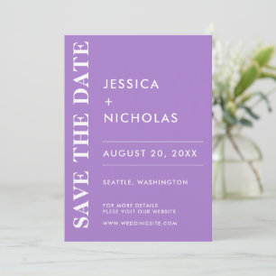 Save The Date Mariage élégant minimal moderne Lavender
