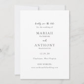 Save The Date Mariage Élégant Minimaliste (Devant)