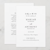 Save The Date Mariage Élégant Minimaliste (Devant / Derrière)