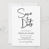 Save The Date Mariage Élégant Minimaliste Blanc (Devant)