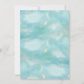 Save The Date Mariage élégant moderne bleu aquarelle or (Dos)