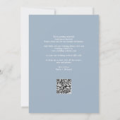Save The Date Mariage élégant moderne code QR bleu poussiéreux (Dos)