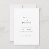 Save The Date Mariage Élégant Moderne Écriture Rustique Minimal (Dos)