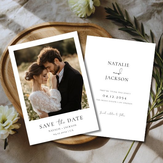 Save The Date Mariage Élégant Moderne Écriture Rustique Minimal