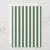 Save The Date Mariage élégant moderne rayé vert olive (Dos)