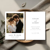 Save The Date Mariage Élégant Moderne Script Rustique Minimal Ph