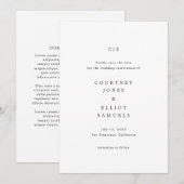 Save The Date Mariage Élégant Monogramme (Devant / Derrière)