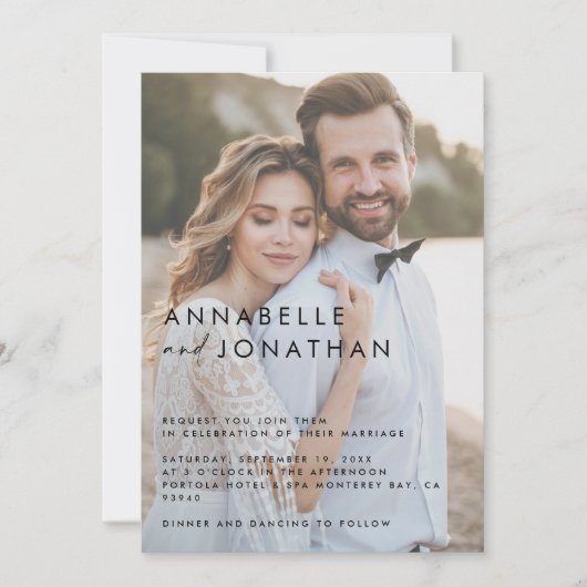 Save The Date Mariage élégant multi-photo moderne (Devant)