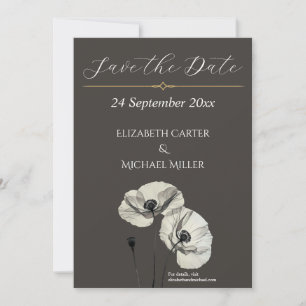 Save The Date Mariage Élégant Neutre Poppy Minimaliste Classique