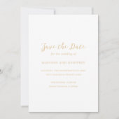 Save The Date Mariage Élégant Neutre Terrien Script Gras (Devant)