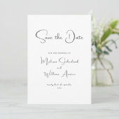 Save The Date Mariage Élégant Noir & Blanc (Debout devant)