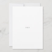 Save The Date Mariage Élégant Noir et Blanc Classique (Dos)