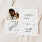 Save The Date Mariage Élégant Noir et Blanc Classique