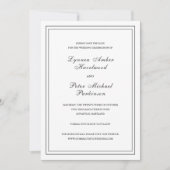 Save The Date Mariage Élégant Noir et Blanc Classique (Devant)