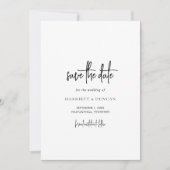 Save The Date Mariage élégant noir et blanc intemporel (Devant)