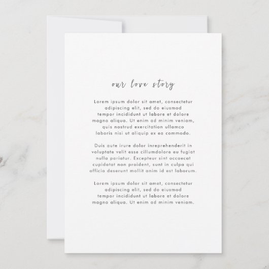 Save The Date Mariage élégant noir et blanc intemporel (Dos)