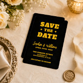 Save The Date Mariage élégant noir et or