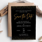 Save The Date Mariage élégant noir et or