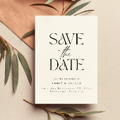 Save The Date Mariage élégant noir typographie moderne audacieus