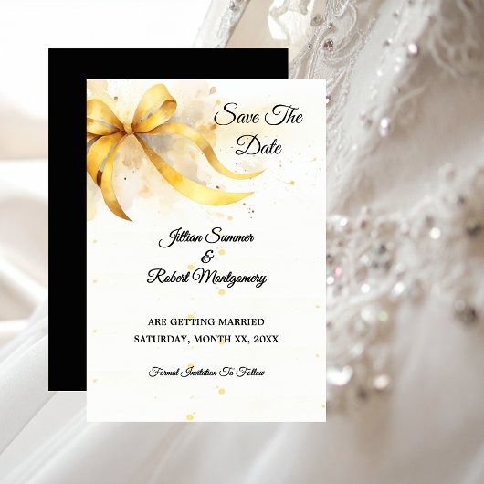 Save The Date Mariage Élégant Or