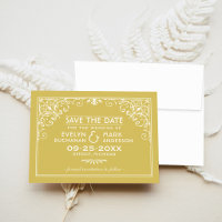 Mariage Élégant Orné de Rouleaux Art Déco en Or