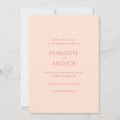 Save The Date Mariage élégant Peach moderne (Devant)