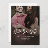 Save The Date Mariage élégant photo manuscrit (Devant / Derrière)