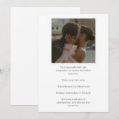 Save The Date Mariage Élégant Photo Moderne Noir & Blanc (Devant / Derrière)