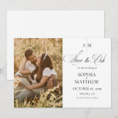 Save The Date Mariage élégant photo Monogramme Classique (Devant / Derrière)