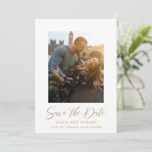 Save The Date Mariage Élégant Photo Or Classique