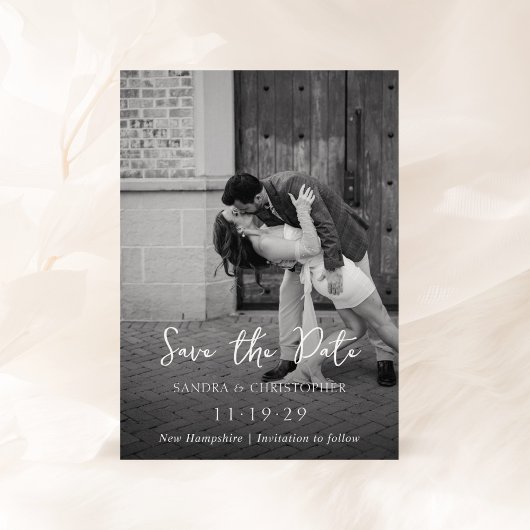 Save The Date Mariage Élégant Photo Simple Moderne