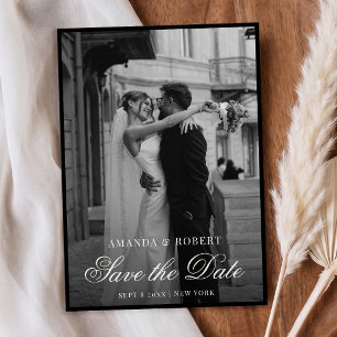 Save The Date Mariage Élégant Photo Vieille Fortune