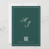 Save The Date Mariage Élégant Rétro à Carreaux Vert Beige (Dos)