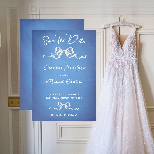 Save The Date Mariage Élégant Romantique à Ruban