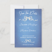 Save The Date Mariage Élégant Romantique à Ruban (Devant)