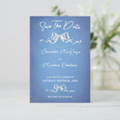 Save The Date Mariage Élégant Romantique à Ruban (Debout devant)