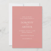 Save The Date Mariage Élégant Rose Corail Moderne (Devant)