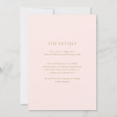 Save The Date Mariage Élégant Rose et Or Classique (Dos)