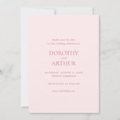 Save The Date Mariage élégant rose moderne (Devant)